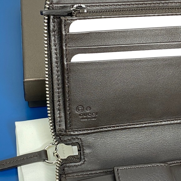 Gucci GG Logo Leather Zip Round Continental Wallet - Picture 7 of 11